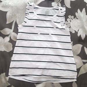 Girls SO Striped Embellished Tank Top w/ Ruffles